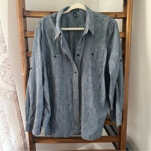 Lauren Ralph Lauren Blue Chambray Button-Down Shirt